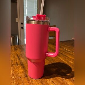 Pink Insulated Tumbler with Handle